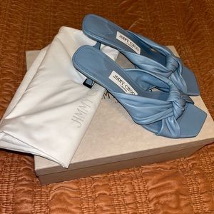 ❗️SOLD❗️NWT JIMMY CHOO Avenue 50 Smoky Blue Kitten Heel Mule Sandals